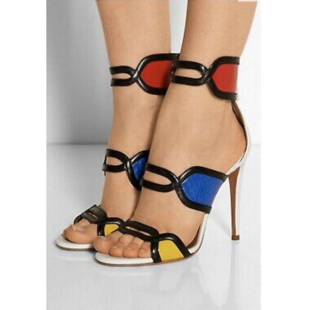 Aquazurra Its Gorgeous And Elaphe Sandals Stiletto Heels